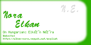 nora elkan business card